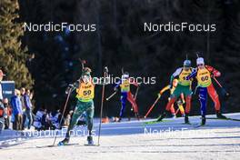25.01.2023, Lenzerheide, Switzerland (SUI): Jokubas Mackine (LTU), Remi Broutier (FRA), (l-r) - IBU Open European Championships Biathlon, individual men, Lenzerheide (SUI). www.nordicfocus.com. © Manzoni/NordicFocus. Every downloaded picture is fee-liable.