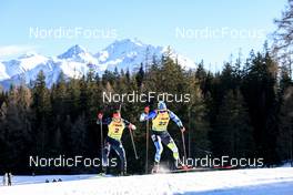 25.01.2023, Lenzerheide, Switzerland (SUI): Philipp Nawrath (GER), Artem Pryma (UKR), (l-r) - IBU Open European Championships Biathlon, individual men, Lenzerheide (SUI). www.nordicfocus.com. © Manzoni/NordicFocus. Every downloaded picture is fee-liable.