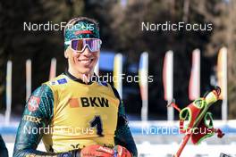 25.01.2023, Lenzerheide, Switzerland (SUI): Karol Dombrovski (LTU) - IBU Open European Championships Biathlon, individual men, Lenzerheide (SUI). www.nordicfocus.com. © Manzoni/NordicFocus. Every downloaded picture is fee-liable.
