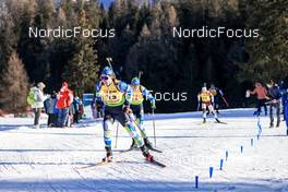 25.01.2023, Lenzerheide, Switzerland (SUI): Artem Pryma (UKR), Denys Nasyko (UKR), (l-r) - IBU Open European Championships Biathlon, individual men, Lenzerheide (SUI). www.nordicfocus.com. © Manzoni/NordicFocus. Every downloaded picture is fee-liable.
