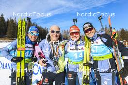 25.01.2023, Lenzerheide, Switzerland (SUI): Vanessa Hinz (GER), Selina Grotian (GER), Lisa Maria Spark (GER), (l-r) - IBU Open European Championships Biathlon, individual women, Lenzerheide (SUI). www.nordicfocus.com. © Manzoni/NordicFocus. Every downloaded picture is fee-liable.