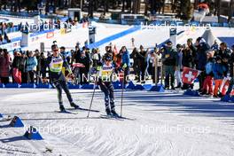 29.01.2023, Lenzerheide, Switzerland (SUI): Dominic Schmuck (GER), Erlend Bjoentegaard (NOR), (l-r) - IBU Open European Championships Biathlon, mixed relay, Lenzerheide (SUI). www.nordicfocus.com. © Manzoni/NordicFocus. Every downloaded picture is fee-liable.