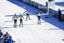 29.01.2023, Lenzerheide, Switzerland (SUI): Erlend Bjoentegaard (NOR), Karoline Erdal (NOR), Selina Grotian (GER), Dominic Schmuck (GER), (l-r) - IBU Open European Championships Biathlon, mixed relay, Lenzerheide (SUI). www.nordicfocus.com. © Manzoni/NordicFocus. Every downloaded picture is fee-liable.