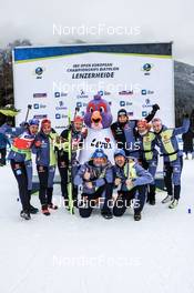 28.01.2023, Lenzerheide, Switzerland (SUI): Vanessa Hinz (GER), Hanna Kebinger (GER), Selina Grotian (GER), Lisa Maria Spark (GER), Juliane Fruehwirt (GER), Marion Wiesensarter (GER), (l-r) - IBU Open European Championships Biathlon, pursuit women, Lenzerheide (SUI). www.nordicfocus.com. © Manzoni/NordicFocus. Every downloaded picture is fee-liable.