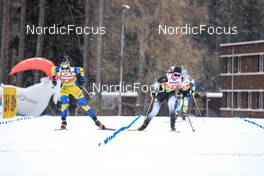 28.01.2023, Lenzerheide, Switzerland (SUI): Stina Nilsson (SWE), Alina Stremous (MDA), (l-r) - IBU Open European Championships Biathlon, pursuit women, Lenzerheide (SUI). www.nordicfocus.com. © Manzoni/NordicFocus. Every downloaded picture is fee-liable.