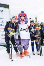 28.01.2023, Lenzerheide, Switzerland (SUI): Stina Nilsson (SWE), Tilda Johansson (SWE), (l-r) - IBU Open European Championships Biathlon, pursuit women, Lenzerheide (SUI). www.nordicfocus.com. © Manzoni/NordicFocus. Every downloaded picture is fee-liable.