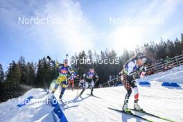 29.01.2023, Lenzerheide, Switzerland (SUI): Sara Andersson (SWE), Alina Stremous (MDA), Fuyuko Tachizaki (JPN), (l-r) - IBU Open European Championships Biathlon, single mixed relay, Lenzerheide (SUI). www.nordicfocus.com. © Manzoni/NordicFocus. Every downloaded picture is fee-liable.