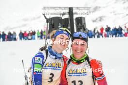 01.04.2023, Bessans, France (FRA): Fany Bertrand (FRA), Noemie Remonnay (FRA), (l-r)  - French Championships biathlon, mass, Bessans (FRA). www.nordicfocus.com. © Authamayou/NordicFocus. Every downloaded picture is fee-liable.