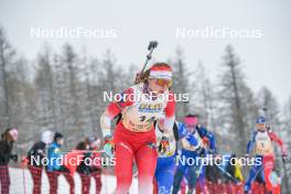 01.04.2023, Bessans, France (FRA): Lola Gilbert Jeanselme (FRA) - French Championships biathlon, mass, Bessans (FRA). www.nordicfocus.com. © Authamayou/NordicFocus. Every downloaded picture is fee-liable.