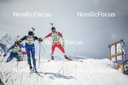 01.04.2023, Bessans, France (FRA): Mathieu Perrillat Bottonet (FRA), Mathieu Garcia (FRA), (l-r)  - French Championships biathlon, mass, Bessans (FRA). www.nordicfocus.com. © Authamayou/NordicFocus. Every downloaded picture is fee-liable.