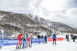 01.04.2023, Bessans, France (FRA): Alexis Colomban (FRA), Mathieu Rey (FRA), (l-r)  - French Championships biathlon, mass, Bessans (FRA). www.nordicfocus.com. © Authamayou/NordicFocus. Every downloaded picture is fee-liable.