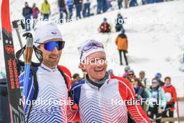 01.04.2023, Bessans, France (FRA): Theo Guiraud Poillot (FRA), Jacques Jefferies (FRA), (l-r)  - French Championships biathlon, mass, Bessans (FRA). www.nordicfocus.com. © Authamayou/NordicFocus. Every downloaded picture is fee-liable.