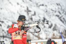 01.04.2023, Bessans, France (FRA): Anthony Berlioz (FRA) - French Championships biathlon, mass, Bessans (FRA). www.nordicfocus.com. © Authamayou/NordicFocus. Every downloaded picture is fee-liable.