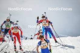 01.04.2023, Bessans, France (FRA): Nathanael Peaquin (FRA), Jules Ouvrier Buffet (FRA), (l-r)  - French Championships biathlon, mass, Bessans (FRA). www.nordicfocus.com. © Authamayou/NordicFocus. Every downloaded picture is fee-liable.