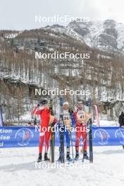01.04.2023, Bessans, France (FRA): Alexis Colomban (FRA), Mathieu Rey (FRA), (l-r)  - French Championships biathlon, mass, Bessans (FRA). www.nordicfocus.com. © Authamayou/NordicFocus. Every downloaded picture is fee-liable.