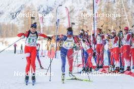 02.04.2023, Bessans, France (FRA): Eva Laine (FRA), Fany Bertrand (FRA), (l-r)  - French Championships relay, Bessans (FRA). www.nordicfocus.com. © Authamayou/NordicFocus. Every downloaded picture is fee-liable.