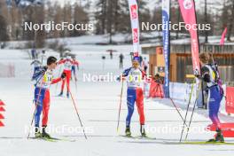 02.04.2023, Bessans, France (FRA): Remi Broutier (FRA), Oscar Lombardot (FRA), (l-r)  - French Championships relay, Bessans (FRA). www.nordicfocus.com. © Authamayou/NordicFocus. Every downloaded picture is fee-liable.