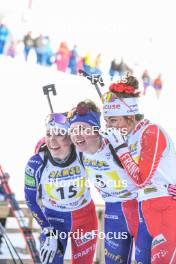 02.04.2023, Bessans, France (FRA): Oceane Michelon (FRA), Fany Bertrand (FRA), Camille Coupe (FRA), (l-r)  - French Championships relay, Bessans (FRA). www.nordicfocus.com. © Authamayou/NordicFocus. Every downloaded picture is fee-liable.