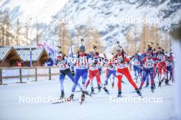 02.04.2023, Bessans, France (FRA): Juliane Jacob (FRA), Louise Roguet (FRA), Fiona Laurent (FRA), (l-r)  - French Championships relay, Bessans (FRA). www.nordicfocus.com. © Authamayou/NordicFocus. Every downloaded picture is fee-liable.