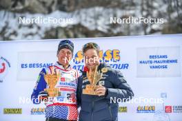 02.04.2023, Bessans, France (FRA): Quentin Fillon Maillet (FRA), Antonin Guigonnat (FRA), (l-r) - French Championships relay, Bessans (FRA). www.nordicfocus.com. © Authamayou/NordicFocus. Every downloaded picture is fee-liable.
