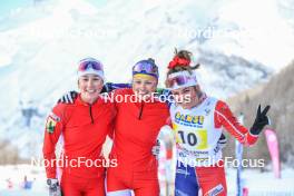 02.04.2023, Bessans, France (FRA): Namou Candau Armand (FRA), Celia Henaff (FRA), Camille Coupe (FRA), (l-r)  - French Championships relay, Bessans (FRA). www.nordicfocus.com. © Authamayou/NordicFocus. Every downloaded picture is fee-liable.