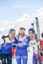 02.04.2023, Bessans, France (FRA): Louise Roguet (FRA), Voldiya Galmace Paulin (FRA), Jeanne Richard (FRA), (l-r)  - French Championships relay, Bessans (FRA). www.nordicfocus.com. © Authamayou/NordicFocus. Every downloaded picture is fee-liable.