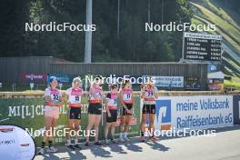 08.09.2023, Ruhpolding, Germany (GER): Franziska Preuss (GER), Julia Kink (GER), Amy Baserga (SUI), Susanne Meinen (SUI), Julia Vogler (GER), Lisa-Maria Spark (GER), (l-r) - German Championships biathlon, individual women, Ruhpolding (GER). www.nordicfocus.com. © Reichert/NordicFocus. Every downloaded picture is fee-liable.