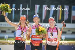 10.09.2023, Ruhpolding, Germany (GER): Sophia Schneider (GER), Franziska Preuss (GER), Janina Hettich-Walz (GER), (l-r) - German Championships biathlon, pursuit women, Ruhpolding (GER). www.nordicfocus.com. © Reichert/NordicFocus. Every downloaded picture is fee-liable.