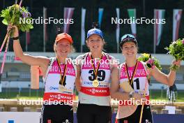 09.09.2023, Ruhpolding, Germany (GER): Sophia Schneider (GER), Franziska Preuß (GER), Stefanie Scherer (GER), (l-r) - German Championships biathlon, sprint women, Ruhpolding (GER). www.nordicfocus.com. © Reichert/NordicFocus. Every downloaded picture is fee-liable.