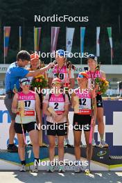 09.09.2023, Ruhpolding, Germany (GER): Sophia Schneider (GER), Lena Haecki-Gross (SUI), Franziska Preuß (GER), Janina Hettich-Walz (GER), Julia Kink (GER), Stefanie Scherer (GER), (l-r) - German Championships biathlon, sprint women, Ruhpolding (GER). www.nordicfocus.com. © Reichert/NordicFocus. Every downloaded picture is fee-liable.
