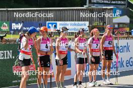 09.09.2023, Ruhpolding, Germany (GER): Franziska Preuß (GER), Sophia Schneider (GER), Stefanie Scherer (GER), Lena Haecki-Gross (SUI), Janina Hettich-Walz (GER), Julia Kink (GER), (l-r) - German Championships biathlon, sprint women, Ruhpolding (GER). www.nordicfocus.com. © Reichert/NordicFocus. Every downloaded picture is fee-liable.