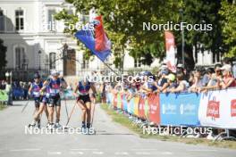 02.09.2023, Annecy, France (FRA): Lena Quintin (FRA), Alina Meier (SUI), (l-r) - Martin Fourcade Nordic Festival, Annecy (FRA). www.nordicfocus.com. © Authamayou/NordicFocus. Every downloaded picture is fee-liable.