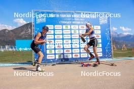 02.09.2023, Annecy, France (FRA): Lou Jeanmonnot (FRA), Victoria Carl (GER), (l-r) - Martin Fourcade Nordic Festival, Annecy (FRA). www.nordicfocus.com. © Manzoni/NordicFocus. Every downloaded picture is fee-liable.