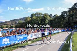 02.09.2023, Annecy, France (FRA): Emilien Jacquelin (FRA), Vetle Sjaastad Christiansen (NOR), (l-r) - Martin Fourcade Nordic Festival, Annecy (FRA). www.nordicfocus.com. © Manzoni/NordicFocus. Every downloaded picture is fee-liable.
