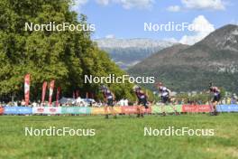 02.09.2023, Annecy, France (FRA): Quentin Fillon-Maillet (FRA), Tommaso Giacomel (ITA), Benedikt Doll (GER), Sturla Holm Laegreid (NOR), (l-r) - Martin Fourcade Nordic Festival, Annecy (FRA). www.nordicfocus.com. © Authamayou/NordicFocus. Every downloaded picture is fee-liable.