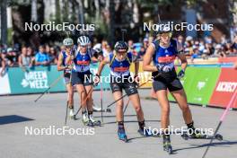 02.09.2023, Annecy, France (FRA): Lena Haecki-Gross (SUI), Vanessa Voigt (GER), Lisa Theresa Hauser (AUT), (l-r) - Martin Fourcade Nordic Festival, Annecy (FRA). www.nordicfocus.com. © Manzoni/NordicFocus. Every downloaded picture is fee-liable.
