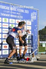 02.09.2023, Annecy, France (FRA): Michal Novak (CZE), Victor Lovera (FRA), (l-r) - Martin Fourcade Nordic Festival, Annecy (FRA). www.nordicfocus.com. © Authamayou/NordicFocus. Every downloaded picture is fee-liable.