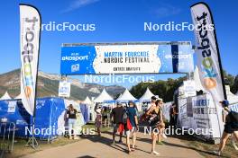 01.09.2023, Annecy, France (FRA): Event Feature: entrance to the MFNF village - Martin Fourcade Nordic Festival, Annecy (FRA). www.nordicfocus.com. © Manzoni/NordicFocus. Every downloaded picture is fee-liable.