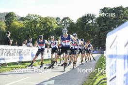 02.09.2023, Annecy, France (FRA): Michal Novak (CZE), Janik Riebli (SUI), Lucas Chanavat (FRA), Renaud Jay (FRA), (l-r) - Martin Fourcade Nordic Festival, Annecy (FRA). www.nordicfocus.com. © Authamayou/NordicFocus. Every downloaded picture is fee-liable.