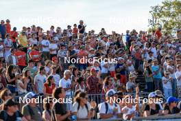 02.09.2023, Annecy, France (FRA): Event Feature: Fans cheering on the grandstand - Martin Fourcade Nordic Festival, Annecy (FRA). www.nordicfocus.com. © Manzoni/NordicFocus. Every downloaded picture is fee-liable.