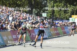 02.09.2023, Annecy, France (FRA): Justine Braisaz-Bouchet (FRA), Julia Simon (FRA), (l-r) - Martin Fourcade Nordic Festival, Annecy (FRA). www.nordicfocus.com. © Authamayou/NordicFocus. Every downloaded picture is fee-liable.