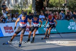 02.09.2023, Annecy, France (FRA): Michal Novak (CZE), Hugo Lapalus (FRA), (l-r) - Martin Fourcade Nordic Festival, Annecy (FRA). www.nordicfocus.com. © Manzoni/NordicFocus. Every downloaded picture is fee-liable.
