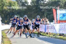02.09.2023, Annecy, France (FRA): Renaud Jay (FRA), Gaspard Rousset (FRA), Lucas Chanavat (FRA), (l-r) - Martin Fourcade Nordic Festival, Annecy (FRA). www.nordicfocus.com. © Manzoni/NordicFocus. Every downloaded picture is fee-liable.
