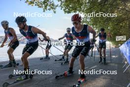 02.09.2023, Annecy, France (FRA): Theo Schely (FRA), Arnaud Chautemps (FRA), Remi Bourdin (FRA), Victor Lovera (FRA), Hugo Lapalus (FRA), (l-r) - Martin Fourcade Nordic Festival, Annecy (FRA). www.nordicfocus.com. © Manzoni/NordicFocus. Every downloaded picture is fee-liable.