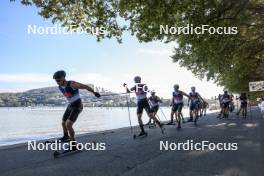 02.09.2023, Annecy, France (FRA): Michal Novak (CZE), Lucas Chanavat (FRA), Renaud Jay (FRA), (l-r) - Martin Fourcade Nordic Festival, Annecy (FRA). www.nordicfocus.com. © Manzoni/NordicFocus. Every downloaded picture is fee-liable.