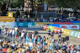 02.09.2023, Annecy, France (FRA): Victor Lovera (FRA), Hugo Lapalus (FRA), Michal Novak (CZE), (l-r) - Martin Fourcade Nordic Festival, Annecy (FRA). www.nordicfocus.com. © Manzoni/NordicFocus. Every downloaded picture is fee-liable.