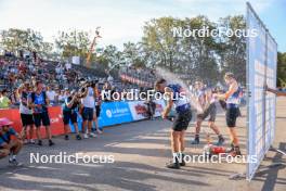 02.09.2023, Annecy, France (FRA): Michal Novak (CZE), Victor Lovera (FRA), Hugo Lapalus (FRA), (l-r) - Martin Fourcade Nordic Festival, Annecy (FRA). www.nordicfocus.com. © Manzoni/NordicFocus. Every downloaded picture is fee-liable.