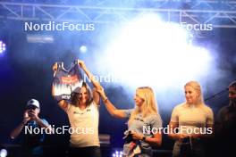 01.09.2023, Annecy, France (FRA): Julia Simon (FRA), Ingrid Landmark Tandrevold (NOR), Lisa Theresa Hauser (AUT), (l-r) - Martin Fourcade Nordic Festival, Annecy (FRA). www.nordicfocus.com. © Manzoni/NordicFocus. Every downloaded picture is fee-liable.