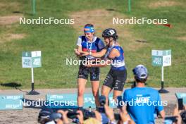02.09.2023, Annecy, France (FRA): Vanessa Voigt (GER), Julia Simon (FRA), (l-r) - Martin Fourcade Nordic Festival, Annecy (FRA). www.nordicfocus.com. © Manzoni/NordicFocus. Every downloaded picture is fee-liable.