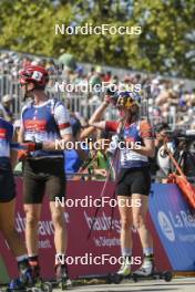 02.09.2023, Annecy, France (FRA): Benedikt Doll (GER), Marketa Davidova (CZE), (l-r) - Martin Fourcade Nordic Festival, Annecy (FRA). www.nordicfocus.com. © Authamayou/NordicFocus. Every downloaded picture is fee-liable.